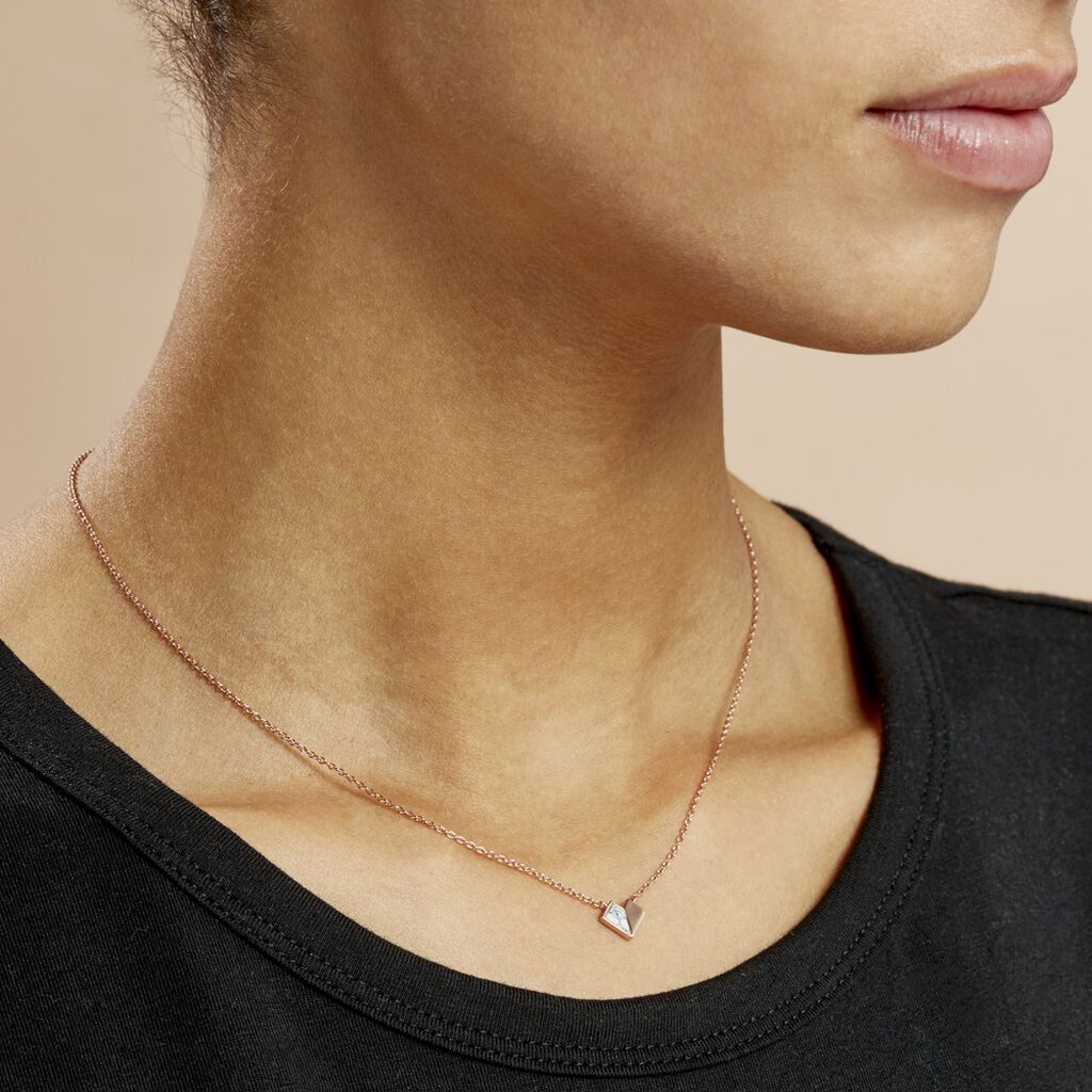 Collier Rossana Argent Rose Pierre De Synthese