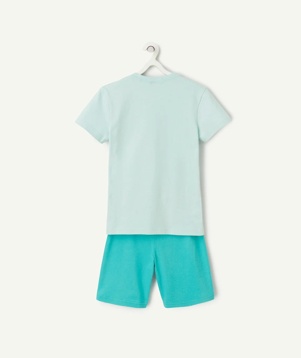 pyjama manches courtes garçon en coton bio vert thème siesta