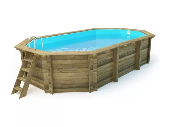 Piscine en bois 6,57x4,07 - H.1,20 m - avec filtration - BAS748OSPI - ALTANKA