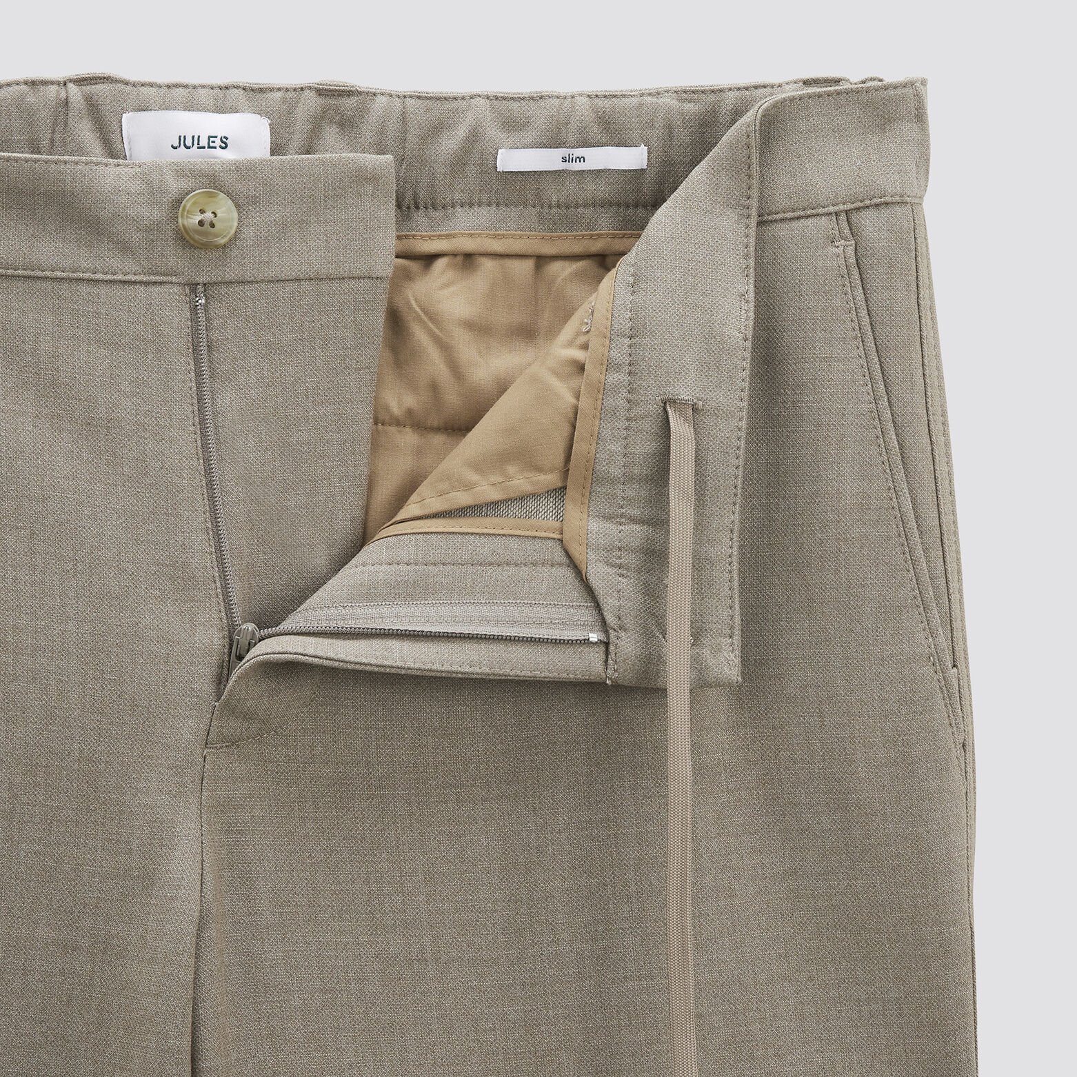 Pantalon chino slim confort Beige
