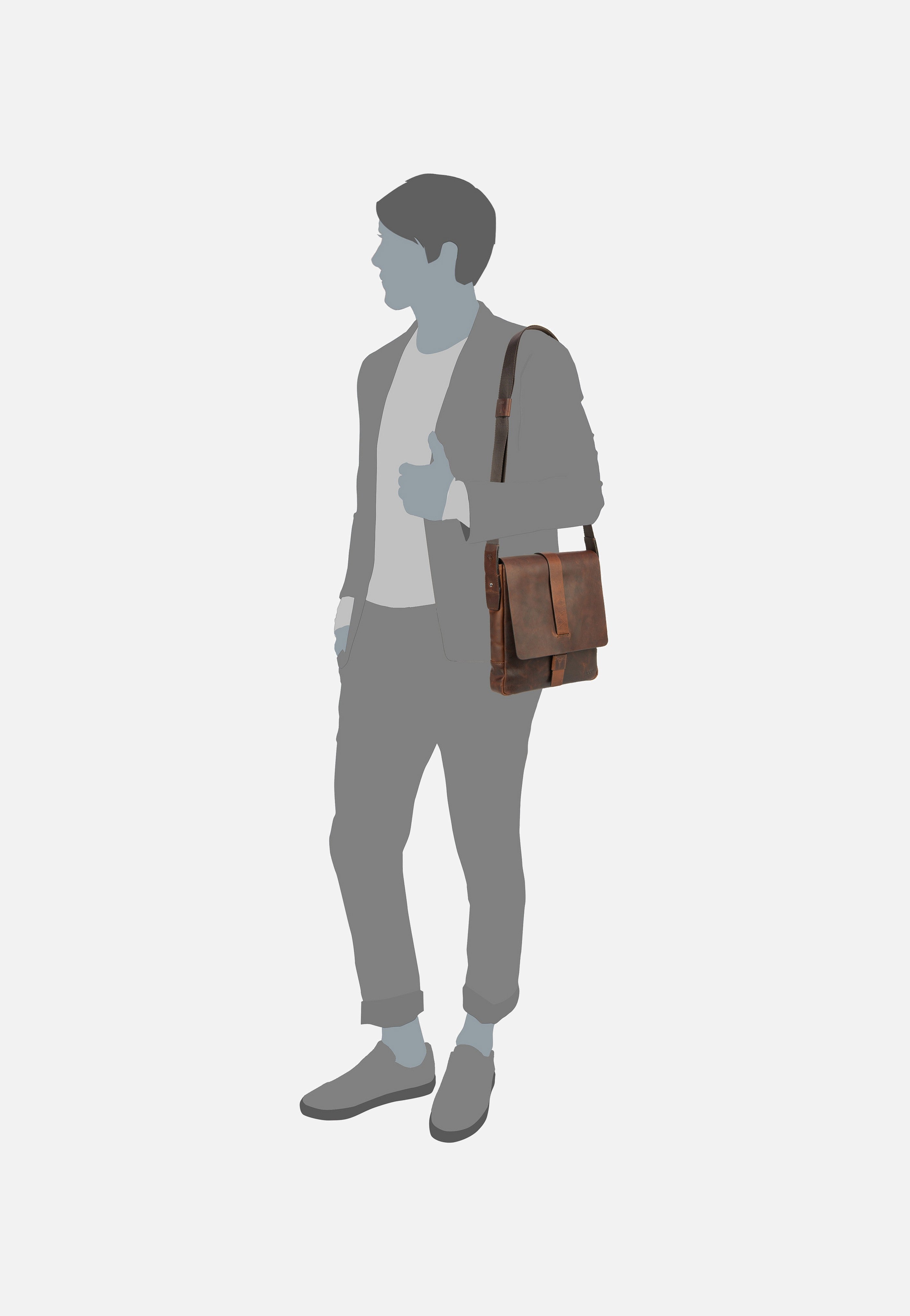Loreto Paris XSVF Dark Brown - Crossbody Bag