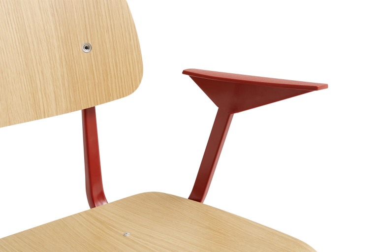 Hay Result stoel met armleuningen black powder coated steel oak