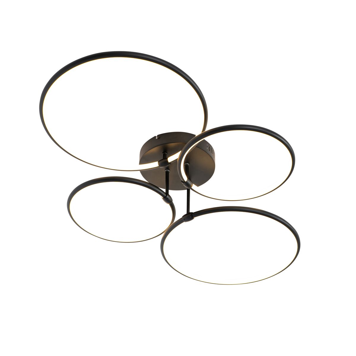 Design plafondlamp zwart incl. LED 3-staps dimbaar 4-lichts - Joaniqa