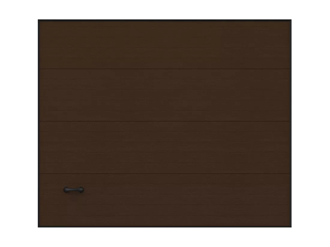 Porte de garage sectionnelle sur mesure rainurée marron - METRONIA