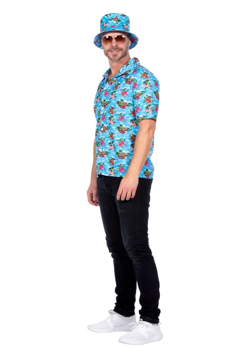 Hawaii Blouse Lichtblauw Heren