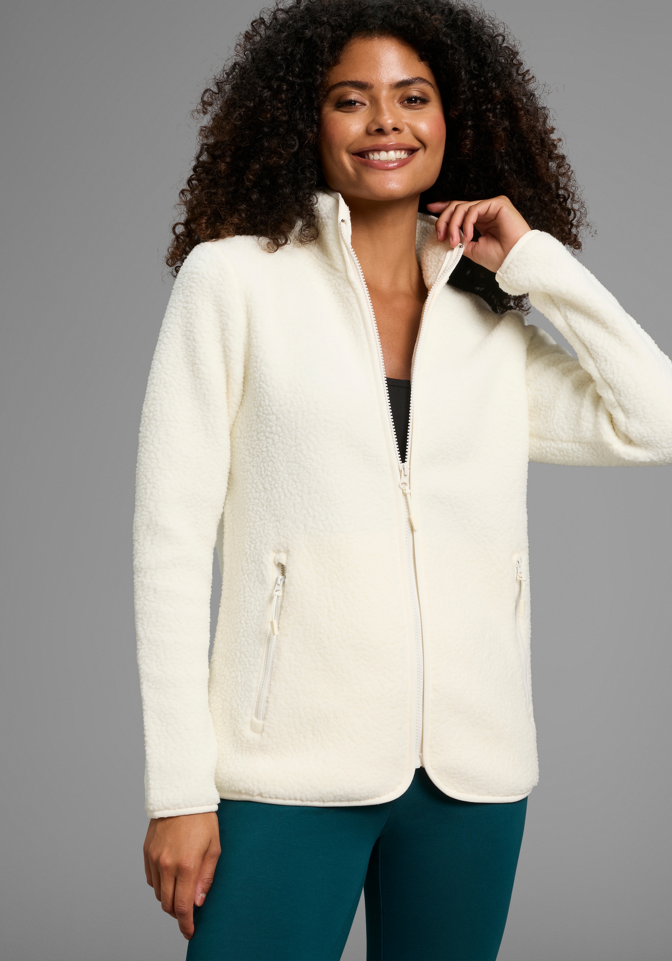 Polarino Fleecejacke aus Teddy-Fleece, Übergangsjacke