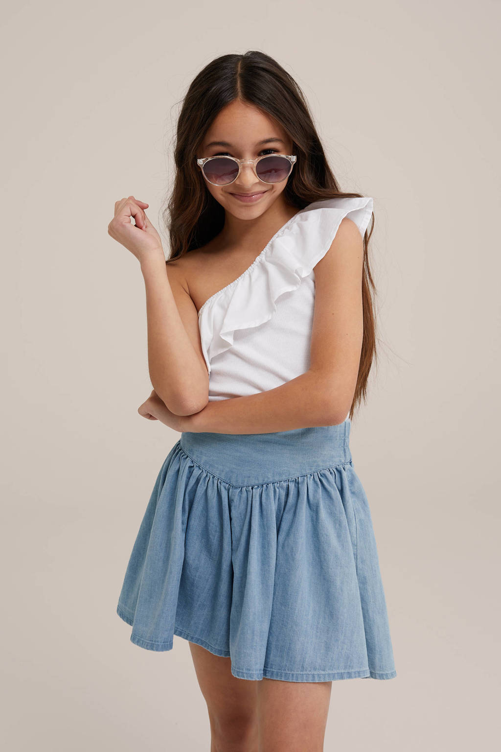 WE Fashion one shoulder top wit