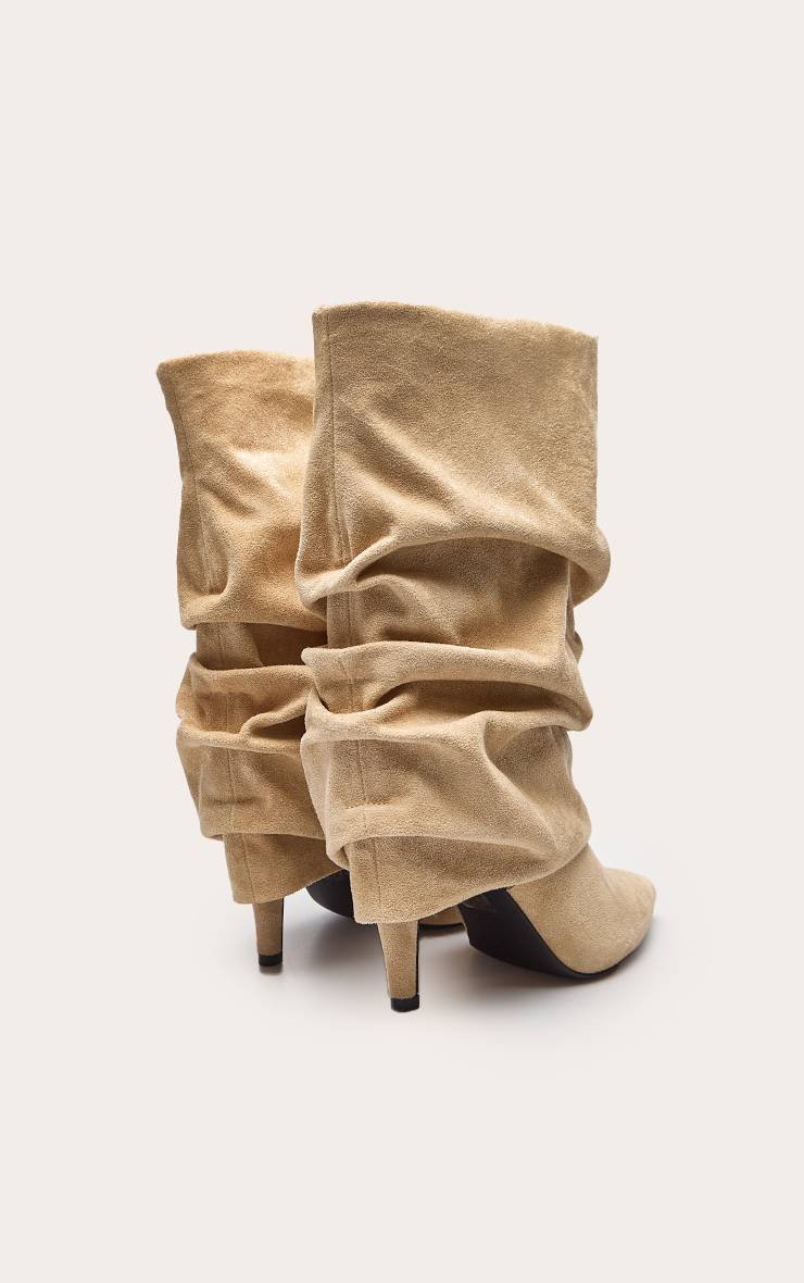 Gris Pierre Bottines À Revers Plissé En Synthétique