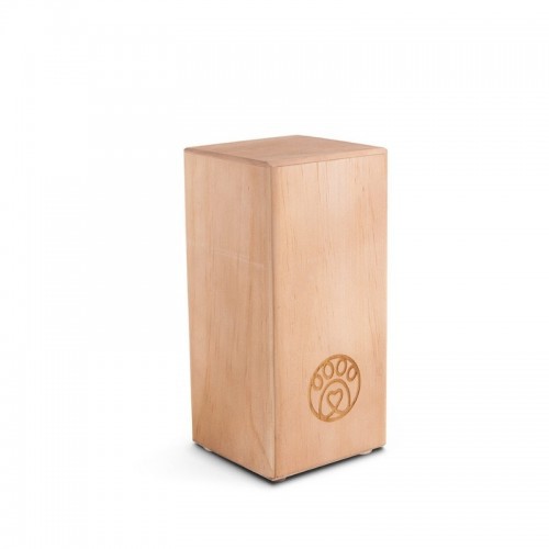 Urna funerária Soul Wood, formato vertical, cor carvalho.