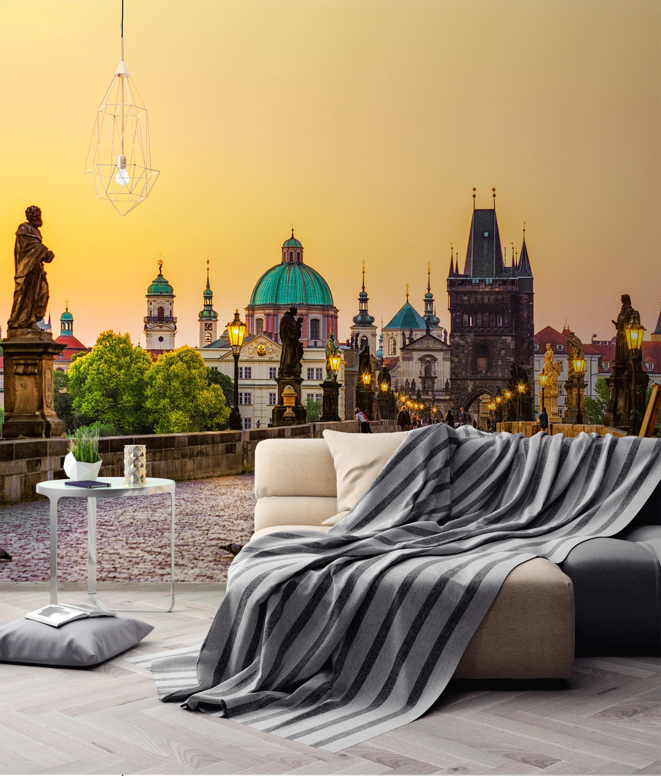 Fototapete DESIGNWALLS - gelb-grün - Prag - 2,55 Meter