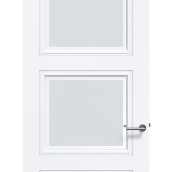 Arne & Bodil binnendeur ABT306 mat glas met blanke rand - extra wit afgelakt