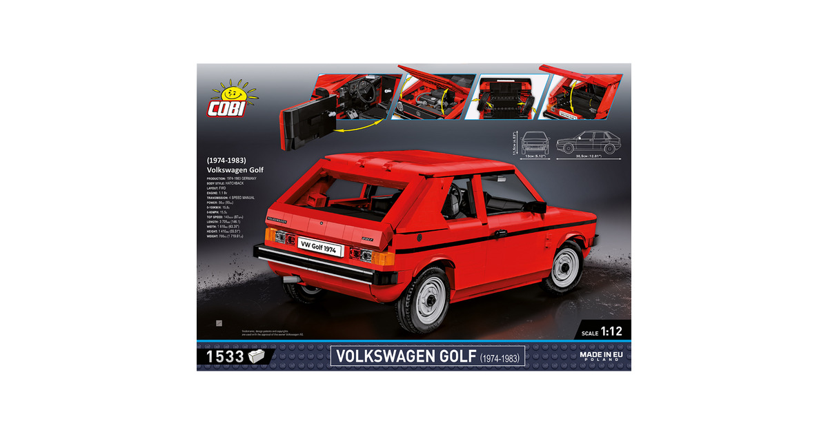 COBIVolkswagen Golf (1974-1983) Constructiespeelgoed  (Schaal 1:12)