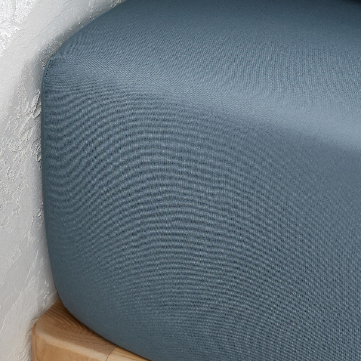 LA REDOUTE INTERIEURS<br>Lençol de baixo liso em algodão lavado, dobra de 30 cm, Scenario
