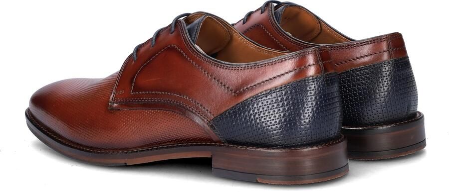 Nelson leren veterschoenen cognac