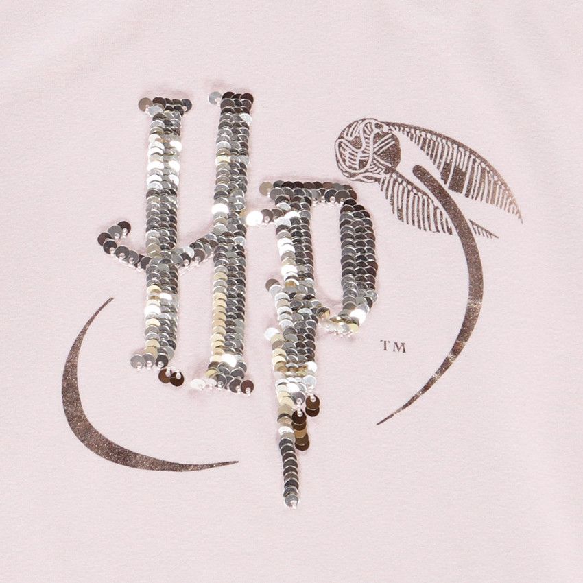 T-shirt manches longues avec print en sequins magiques Harry Potter pour fille - Lilas