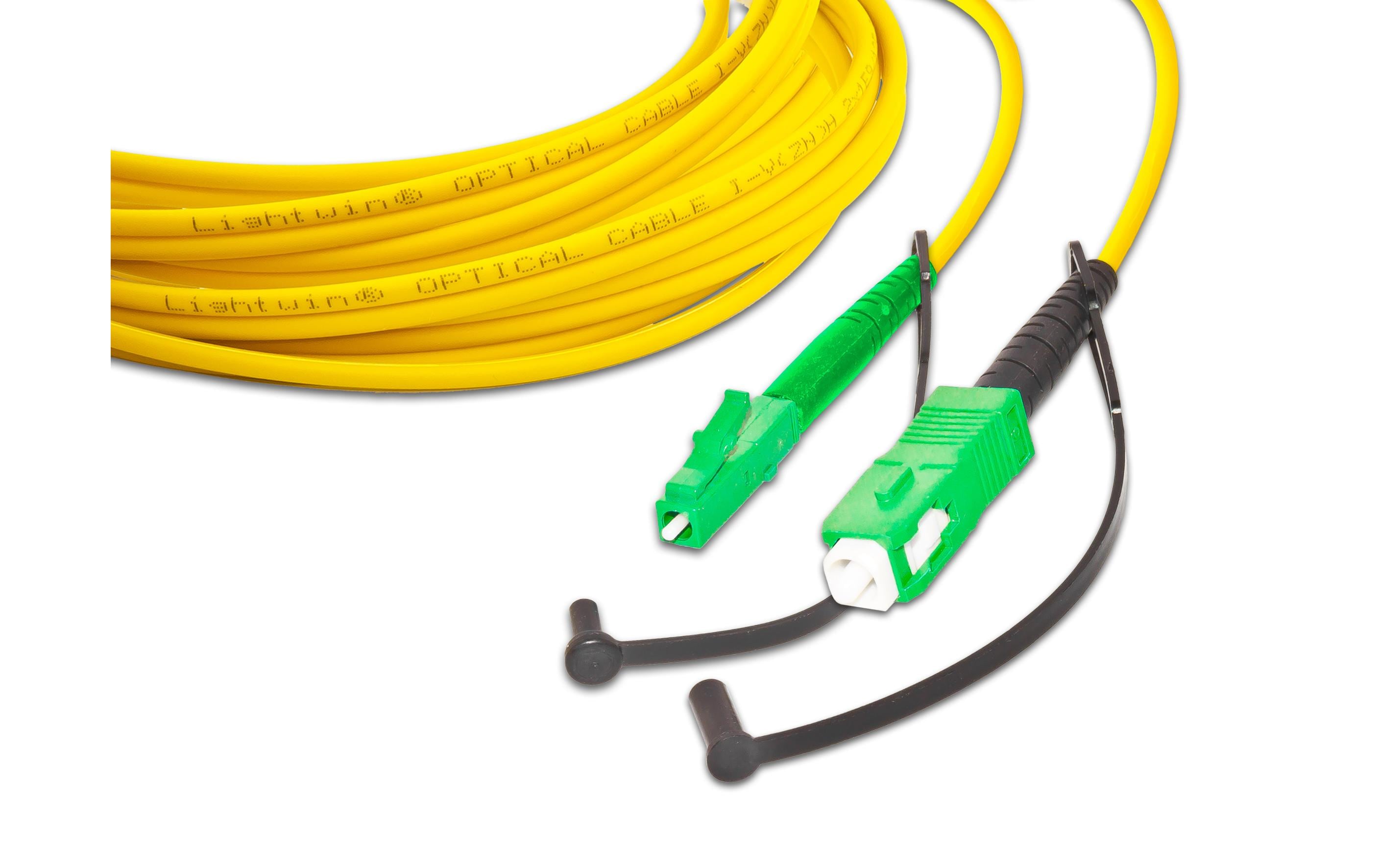 LWL-Patchkabel SM LC/APC – SC/APC, OS2, Simplex, 3 mHochwertiges Simplex LWL Patchkabel 3m, SM, LC/APC – SC/APC