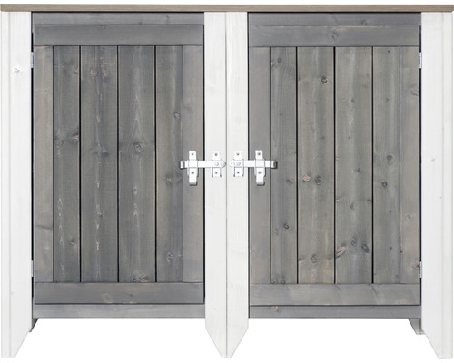 Tuinkast/buitenkeuken Konsta type 561 dressoir incl. 2 deuren 115 x 60 x 88 cm lichtgrijs-crème