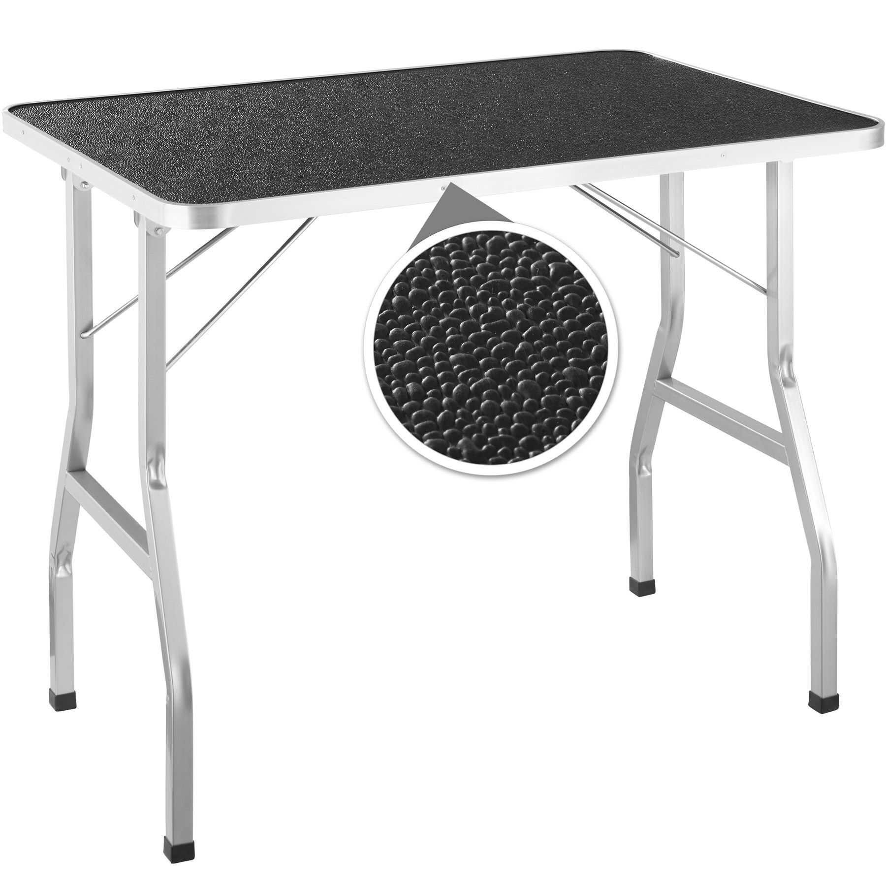 tectake® Trimmtisch, mit höhenverstellbarem Galgen und 2 Schlingen, rutschfeste und kratzfeste Gummibeschichtung, Belastbarkeit 60 kg