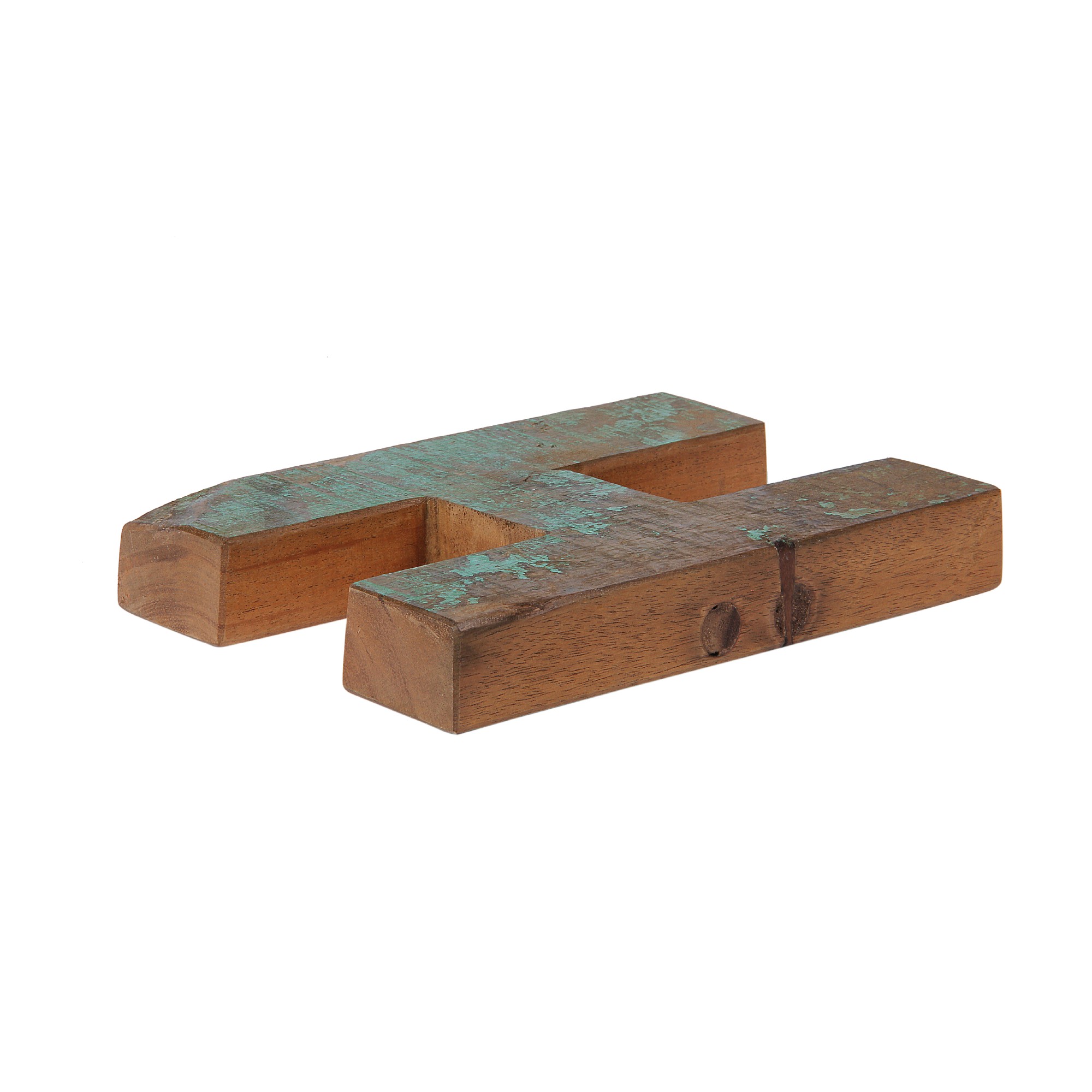 Holzbuchstabe 'H', mehrfarbig, T 2,5 cm, B 13 cm, H 19 cm von fischer's lagerhaus