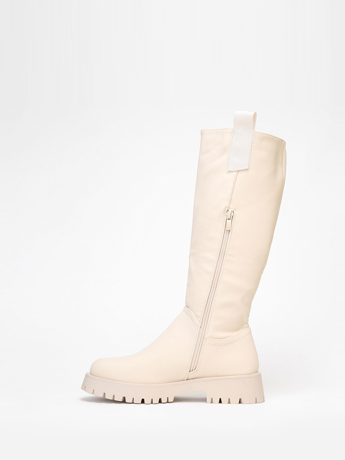 Bottes de pluie à plateforme crantée- Beige