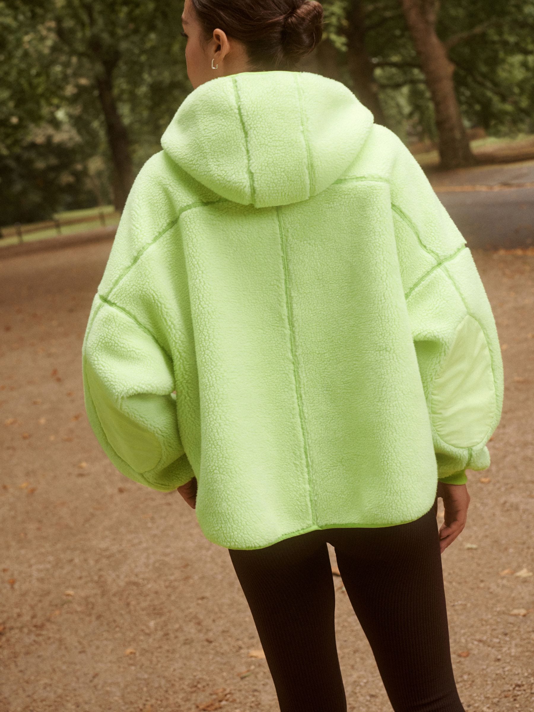 Limoengroen - Active Borg Hooded Jacket