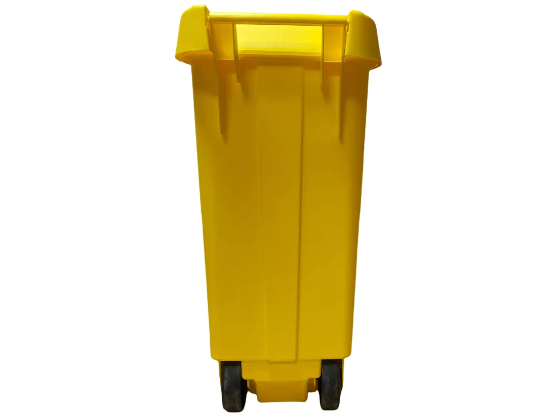 Container recycle 110 litres, fermé avec le couvercle, idéal pour le recyclage des plastiques, avec roues, L42 P57 H88