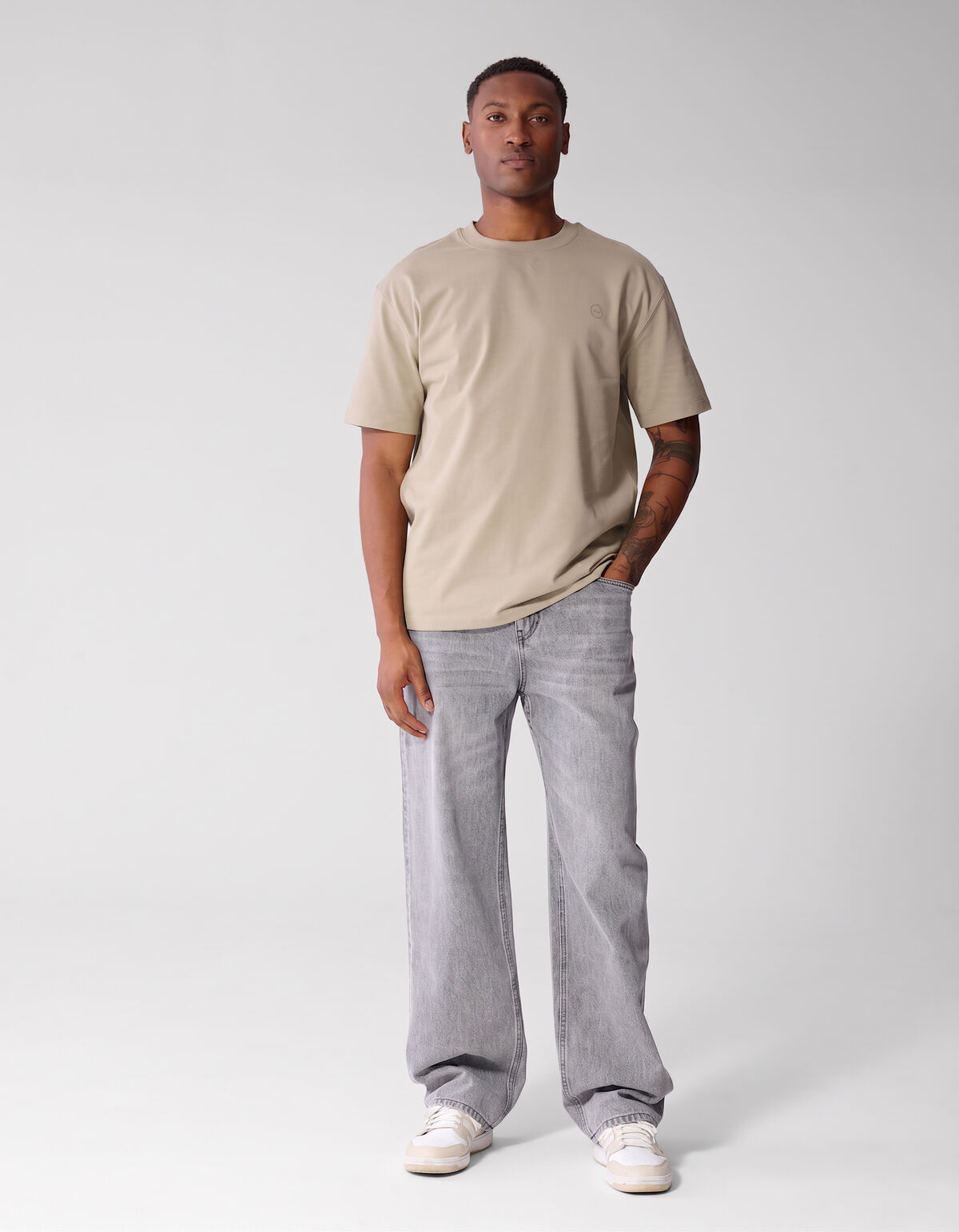 Baggy Fit Jeans Lichtgrijs L32
