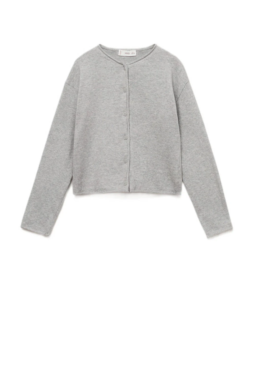 Mango Kids vest grijs fijn gebreid