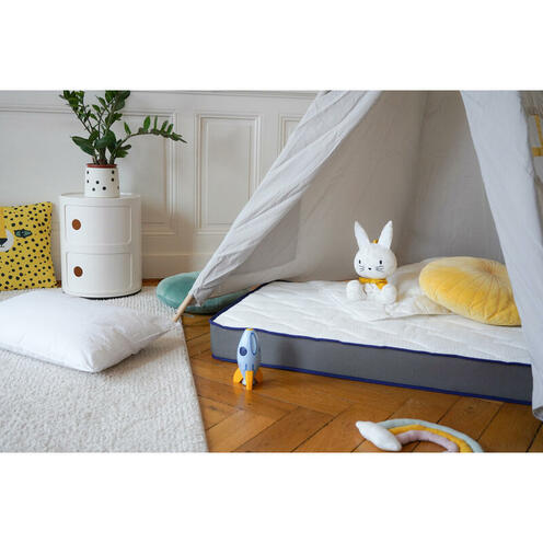 Matelas Dodolaine (face été/face hiver) 60x120 cm Blanc/Anthracite - MON P'TIT DODO