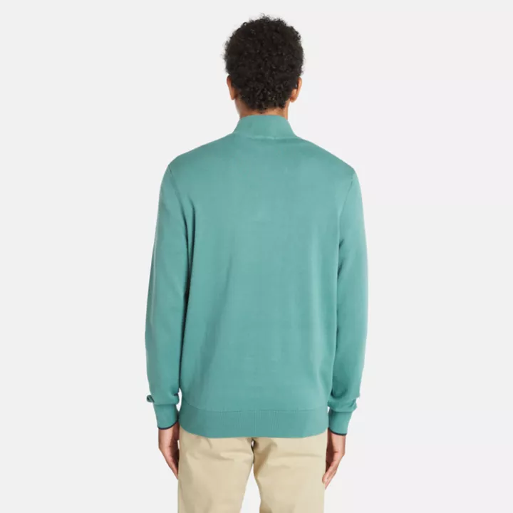 Pull semi-zippé Williams River pour homme en bleu sarcelle