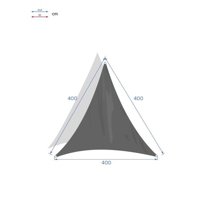 Voile d'ombrage triangulaire CURACAO Ardoise
