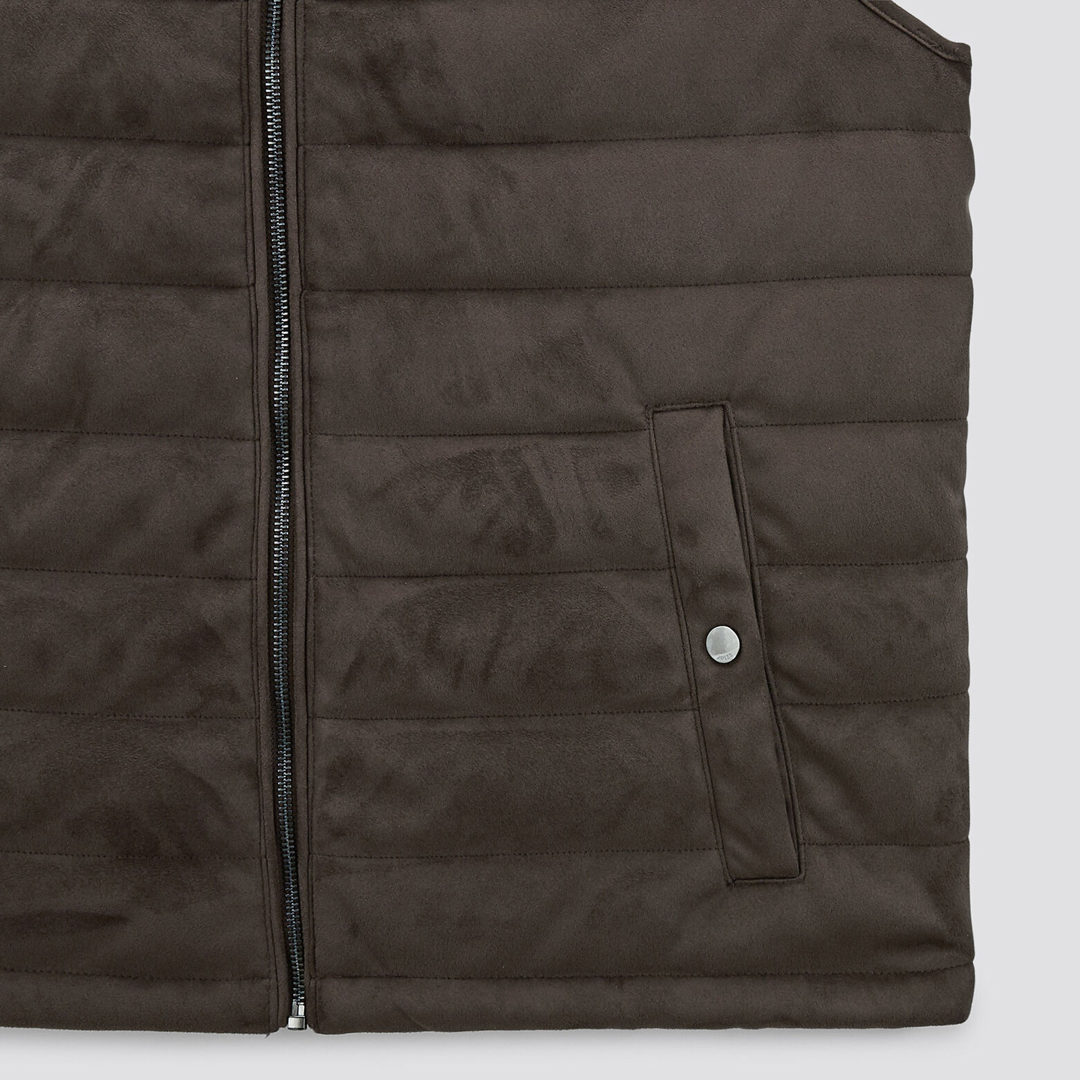 Doudoune sans manche aspect velours Camel