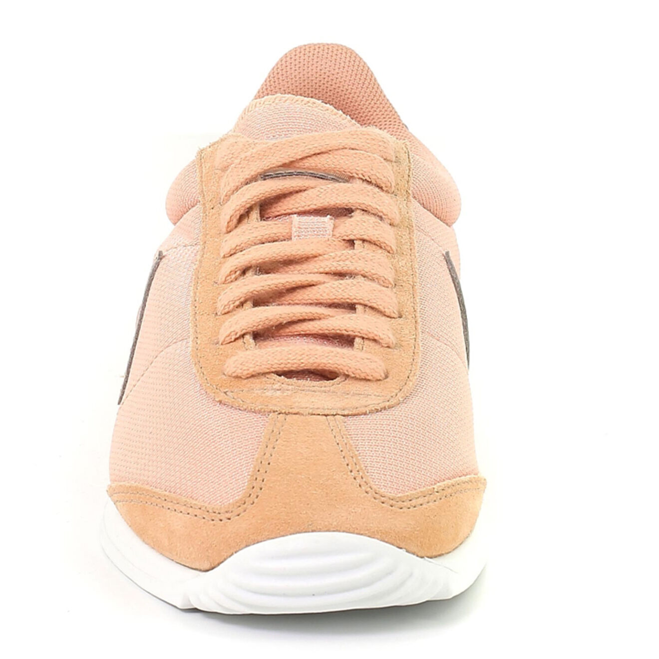 Le Coq Sportif Baskets en Toile & Velours de Cuir Quartz rose/argenté