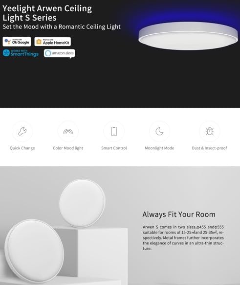 Yeelight Arwen 550S éclairage de plafond Blanc LED F