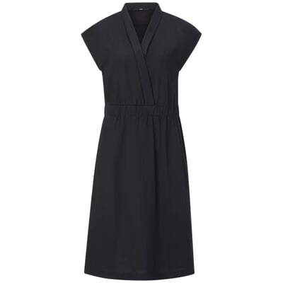 Damenkleid mit Schalkragen, Schwarz