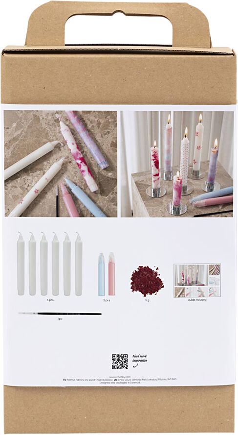 Creativ Company DIY Kit Lysdekoration, Dekorerede kronelys