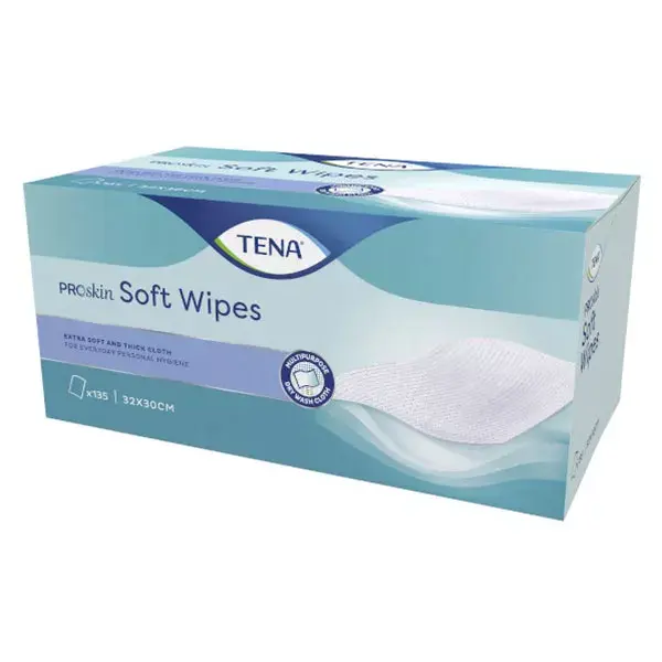Lenços umedecidos TENA Proskin Soft Wipe 30 x 32 cm, 135 unidades