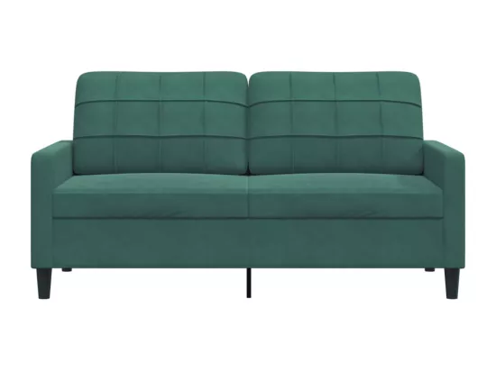 Canapé à 2 places Vert foncé 140 cm Velours