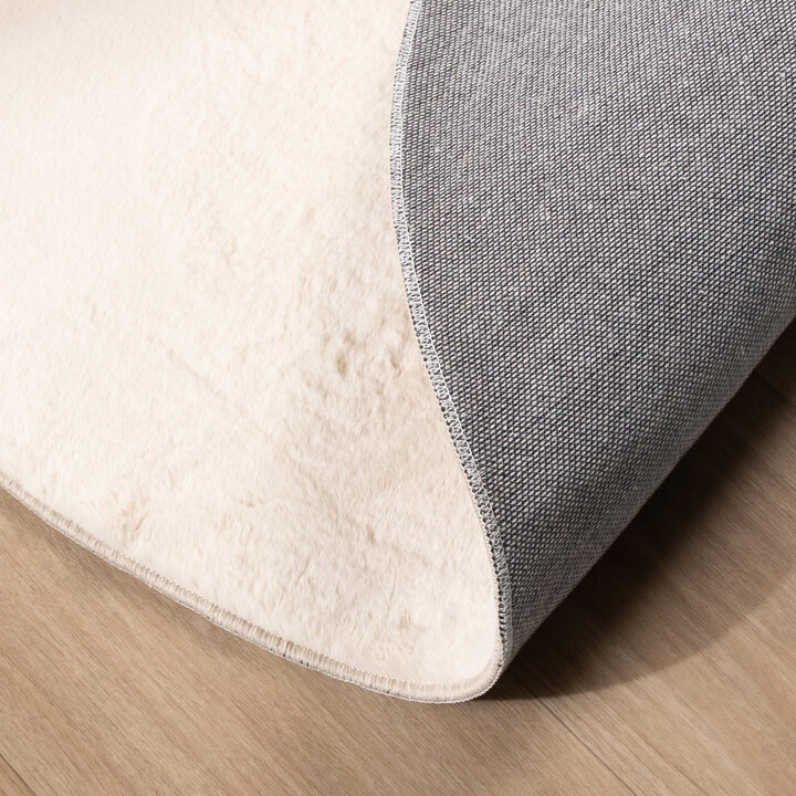 Rond laagpolig vloerkleed - Cozy Creme
