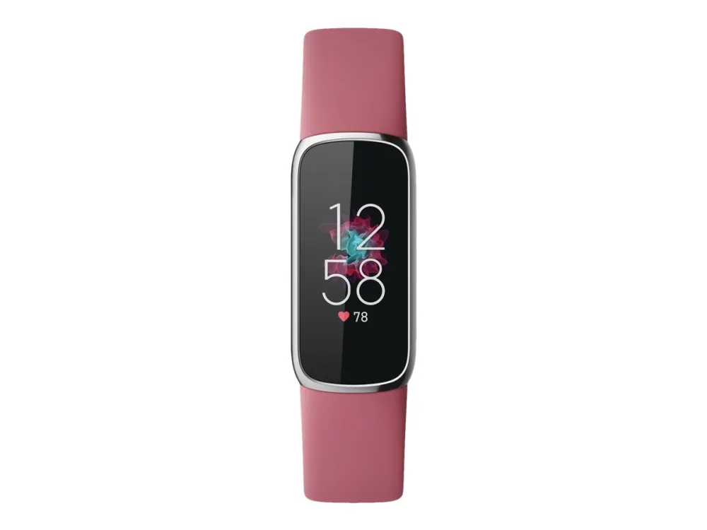 Fitbit Luxe - Platin - aktivitetssporer med bånd - silikone - orkide - båndstørrelse: S/L - Bluetooth