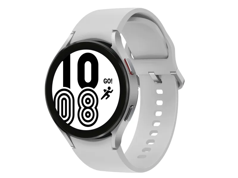 [OUTLET] - Samsung Galaxy Watch4 - 44 mm - sølv - smart ur med sportsbånd - hvid - display 1.36