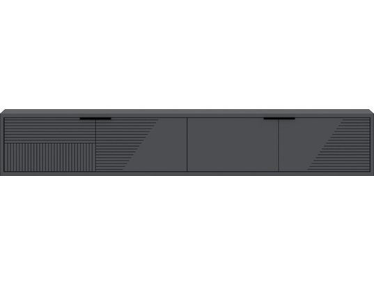 CONCEPT1 - Meuble TV Parla anthracite 180 x 30 x h30 cm