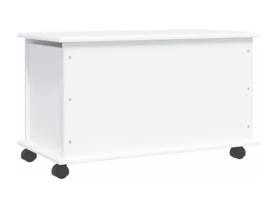 Coffre de rangement et roulettes ALTA blanc bois massif de pin