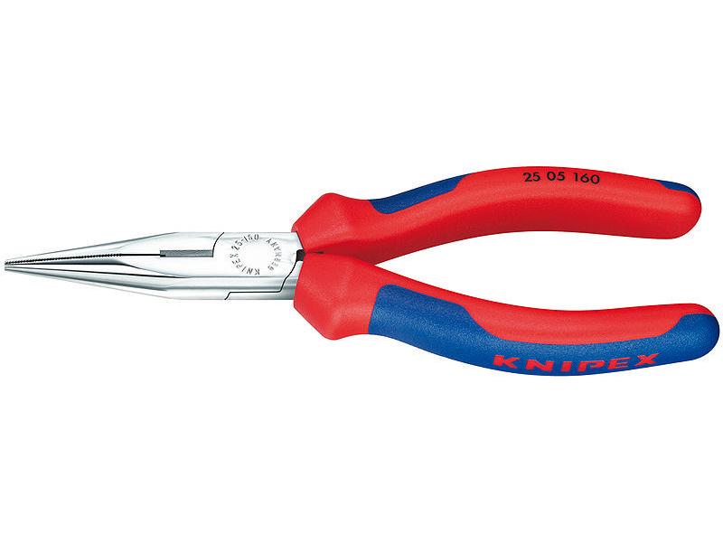Knipex Flachrundzange mit Schneide verchromt Radiozange für feinere Greif- und Schneidarbeiten