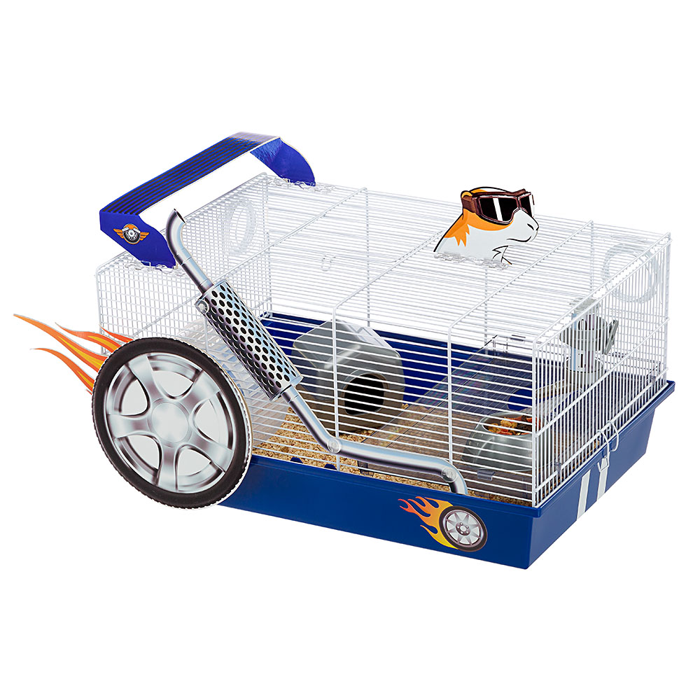 Ferplast cage pour hamsters dragster, maisonnette pour petits rongeurs, environnement dragster, plastique robuste et métal,