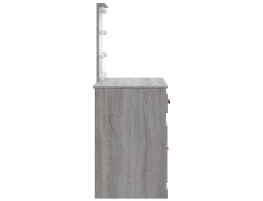 VIDAXL - Coiffeuse avec lumières led sonoma gris 90x42x132,5 cm