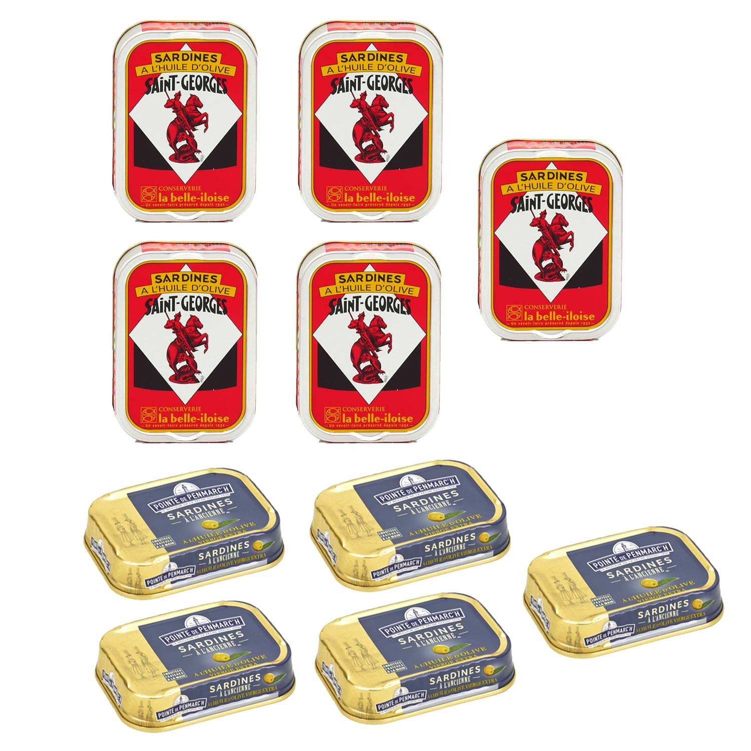 Lot découverte de 10 boîtes de sardines de Bretagne