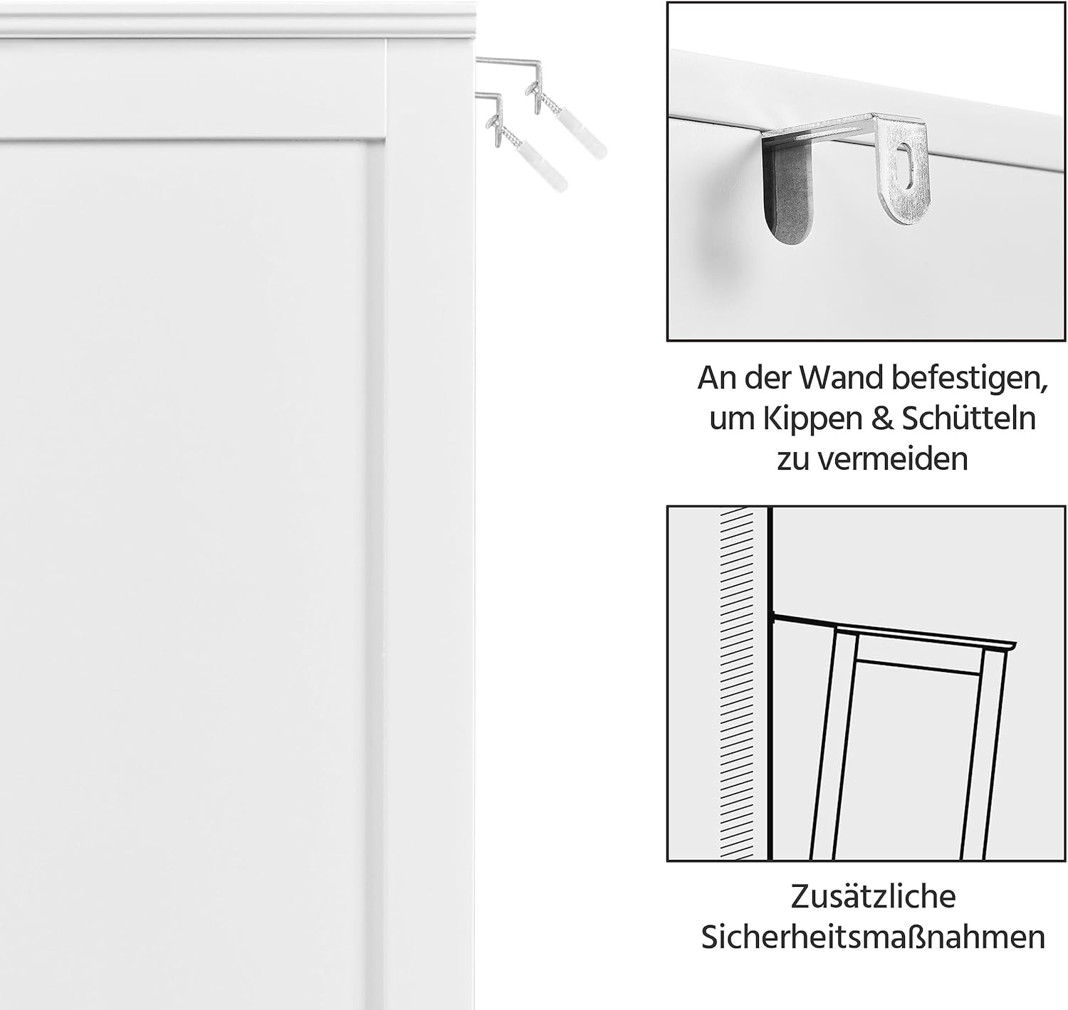 Yaheetech Badezimmerschrank Hochschrank Badschrank Küchenschrank mit Glastüren & Ablagefach Aufbewahrungsschrank Badkommode mit 4 Schubladen und verstellbarem Einlegeboden, 63x30x165,5 cm