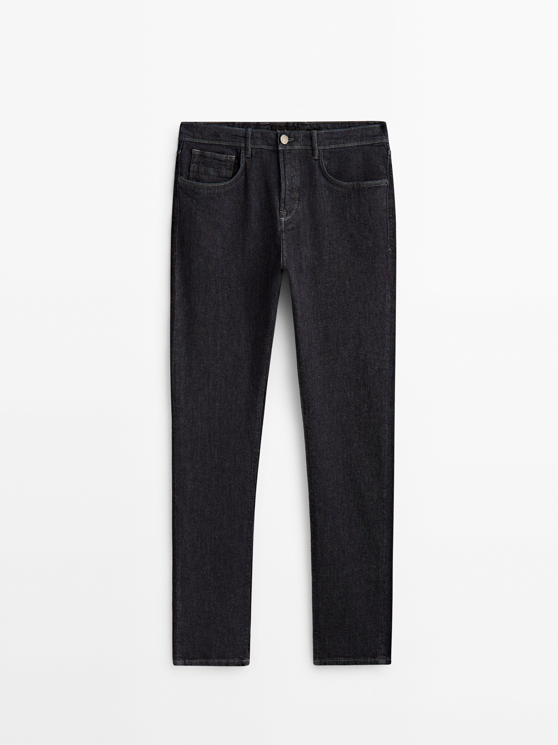 Calça jeans slim fit com zíper aberto - INDIGO
