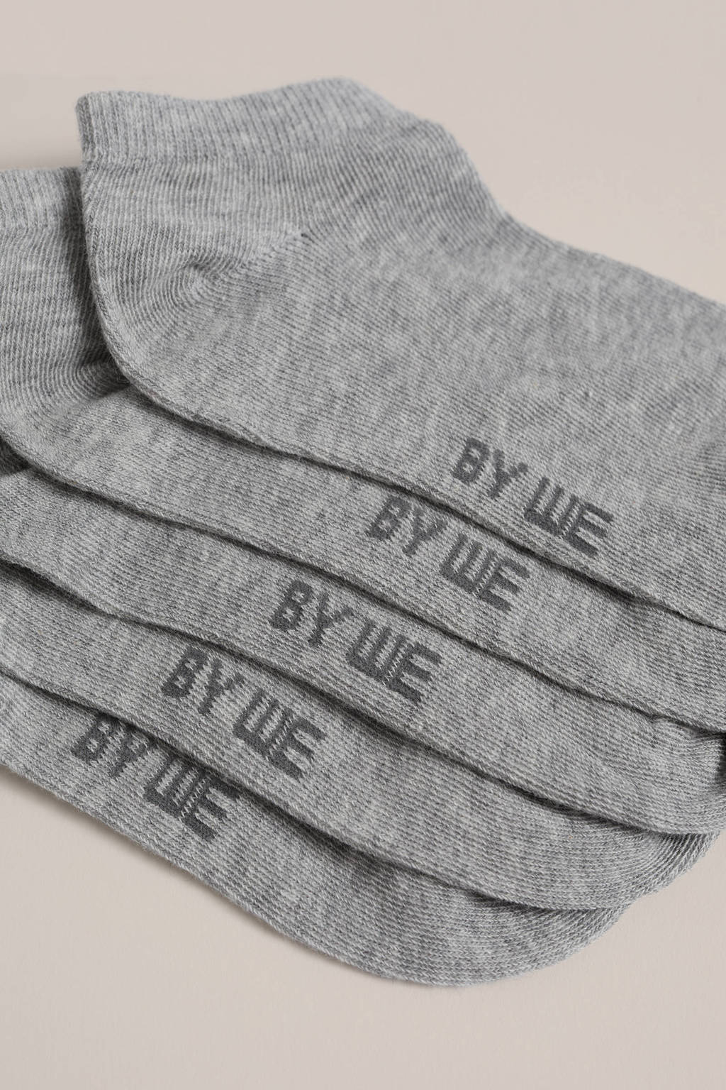 WE Fashion enkelsokken - set van 5 grijs